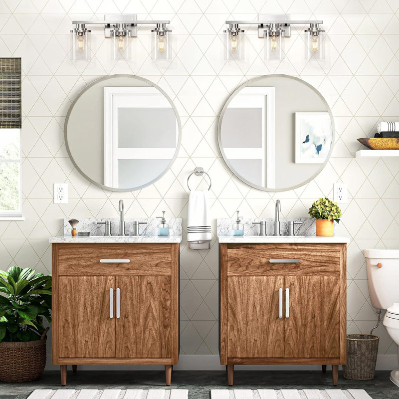 Breakwater Bay Addae Bathroom Vanity Lights with Clear Glass Shade ...